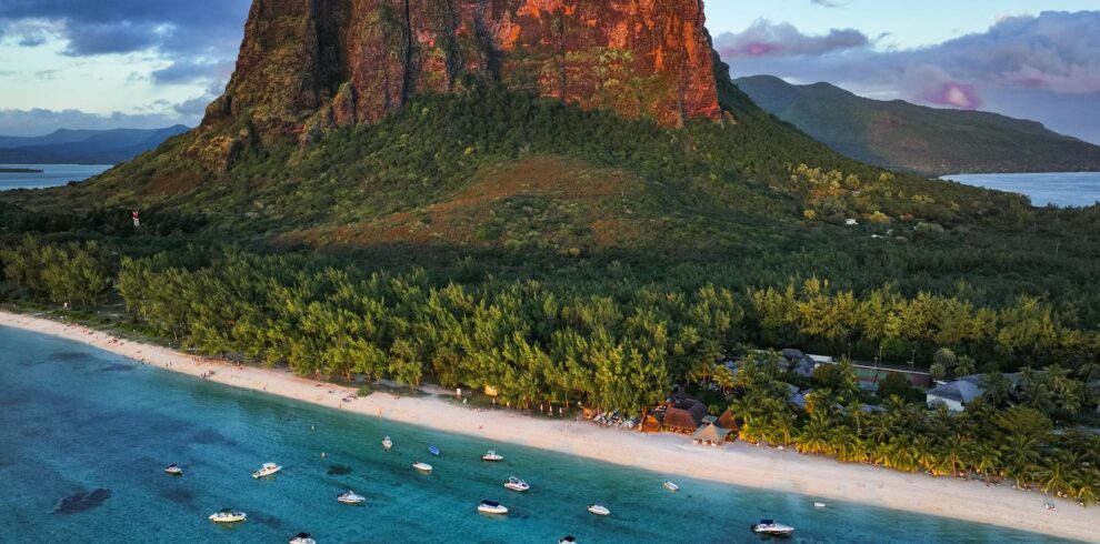 scenic photo of le morne brabant in mauritius